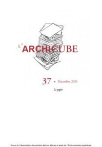 Publication : numéro d’Archicube sur le thème du papier